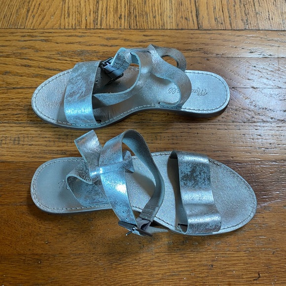 Madewell The Boardwalk Ankle Strap Leather Metallic Sz Women’s 8 - Picture 13 of 15